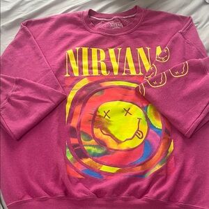 NIRVANA Women Sweatshirt in Pink with Colorful Logo